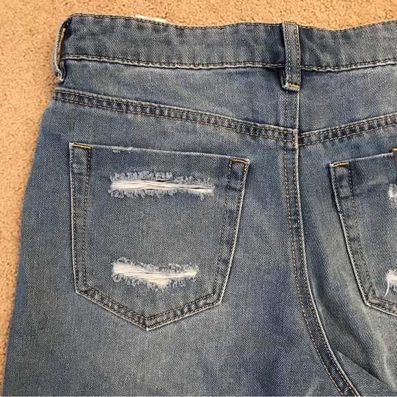 Indigo Rein High Waist Distressed Denim Shorts NEW Womens Size 7 Blue - Picture 9 of 12